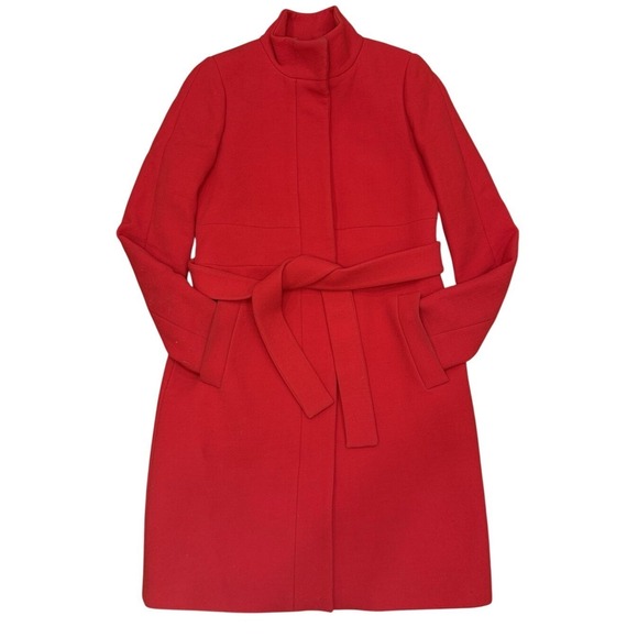 J.Crew Double Cloth By Manifaturra De Carmignano Button Up Coat Peacock Red Sz 4 - Picture 9 of 16